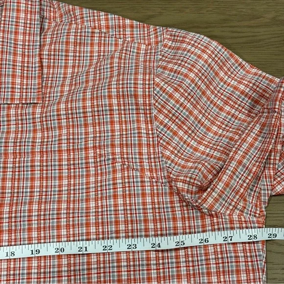 Cabela’s Plaid Short Sleeve Outdoor Shirt 2XL Coolmax UPF30 Textured Button Up - Picture 9 of 16